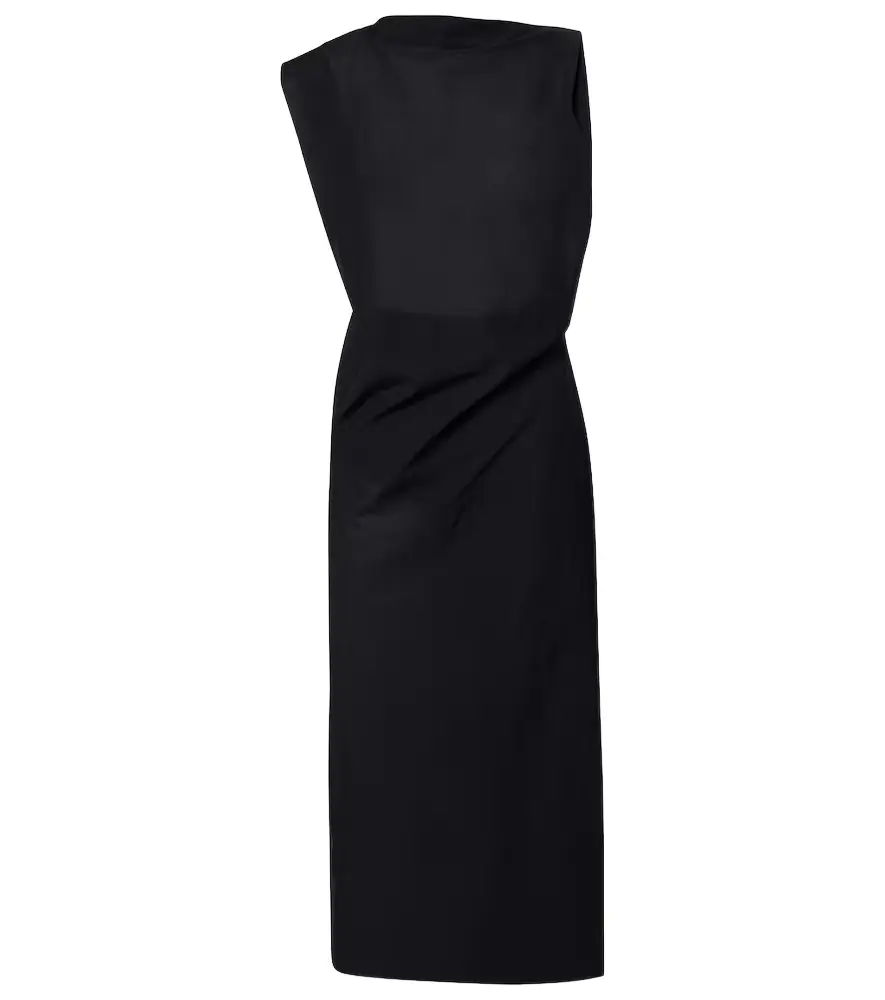 Jacquemus Drap cotton-blend poplin midi dress