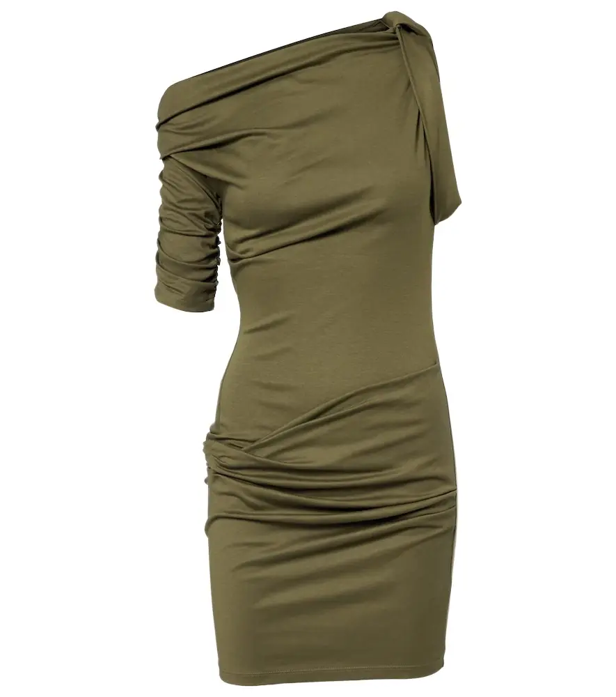 Jacquemus Draped cotton and silk minidress