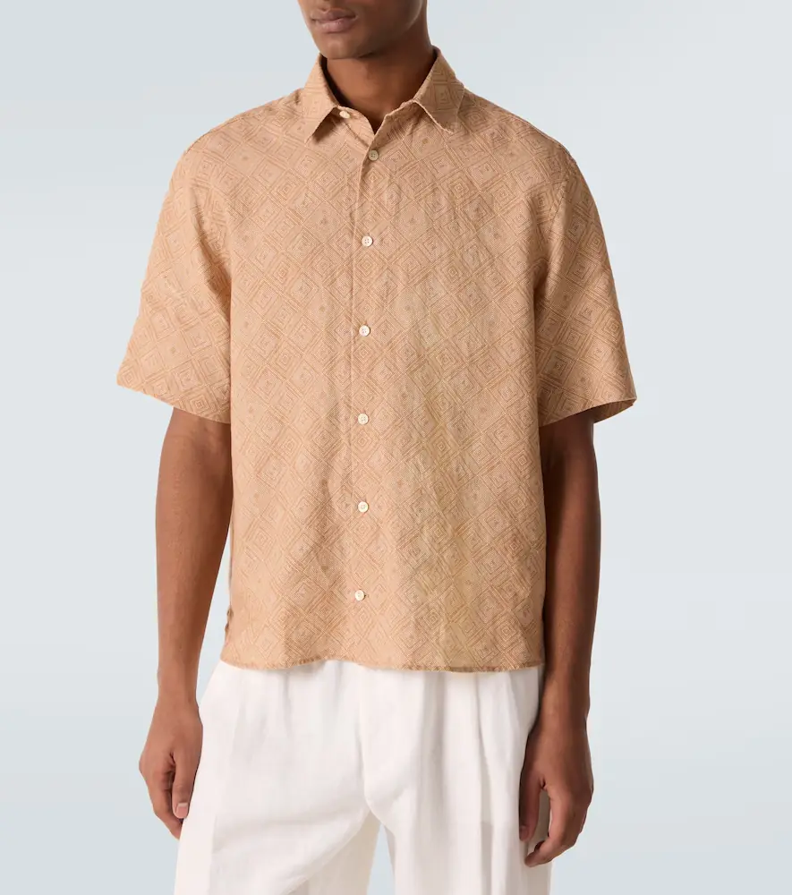 Frescobol Carioca Castro printed linen bowling shirt | Thumbnail 3