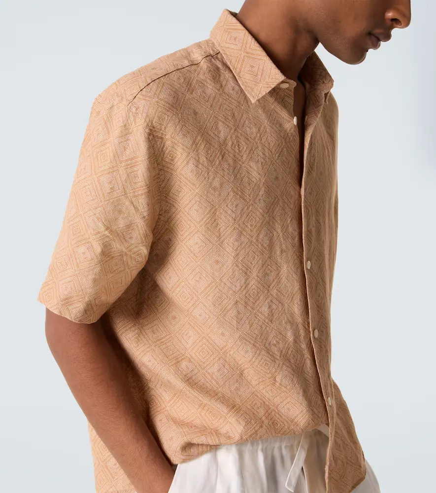 Frescobol Carioca Castro printed linen bowling shirt | Thumbnail 5