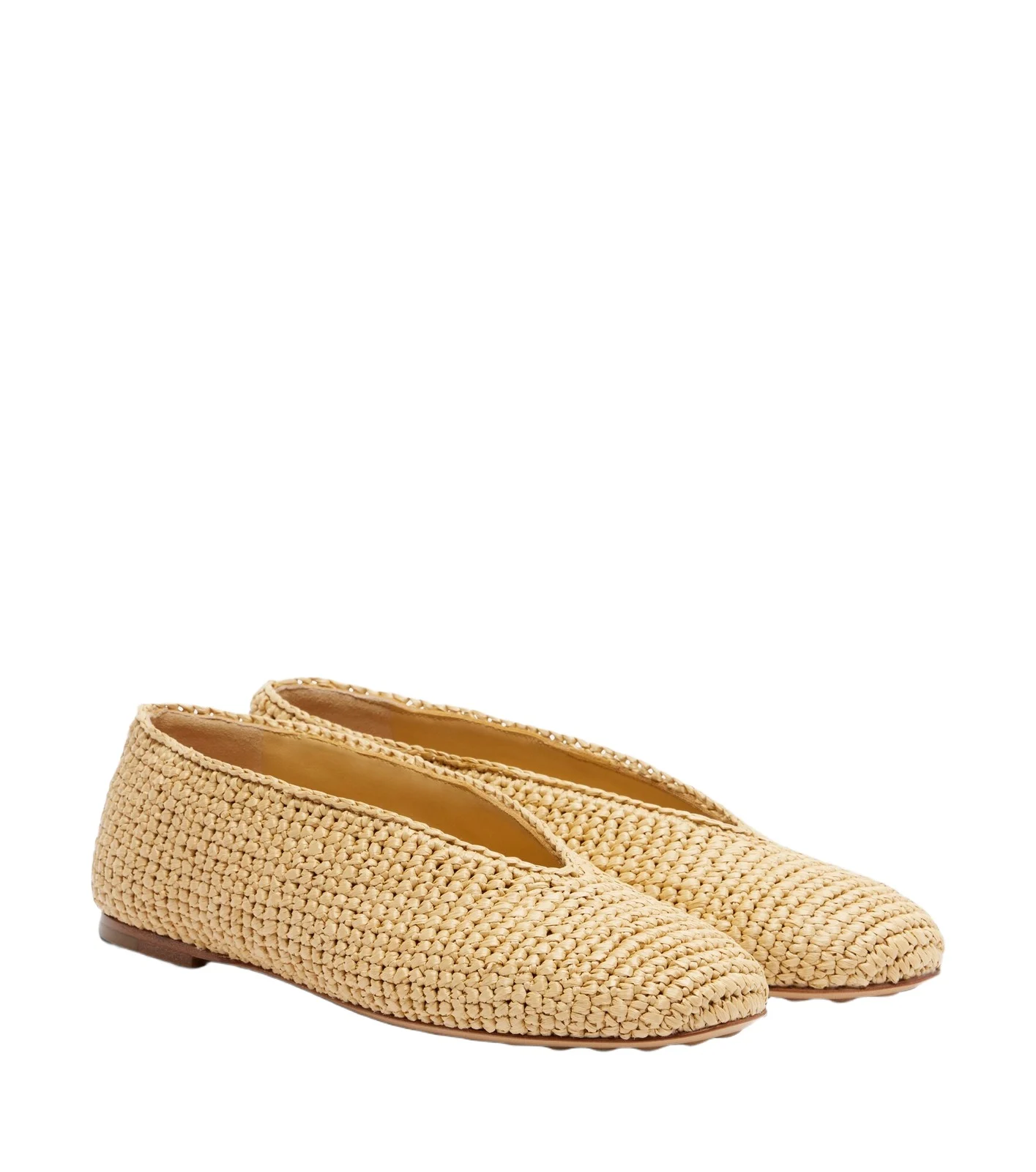 Bottega Veneta Rosa raffia ballet flats