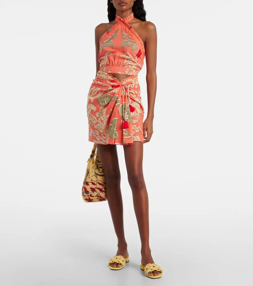 Poupette St Barth Tilda gathered printed cotton miniskirt | Thumbnail 4