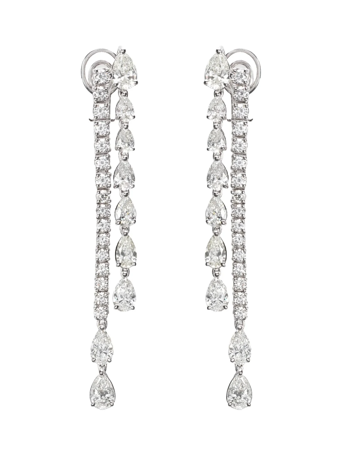 Diamond Twist 18kt white gold drop earrings with diamonds Diamond Twist 18kt white gold drop earrings with diamonds