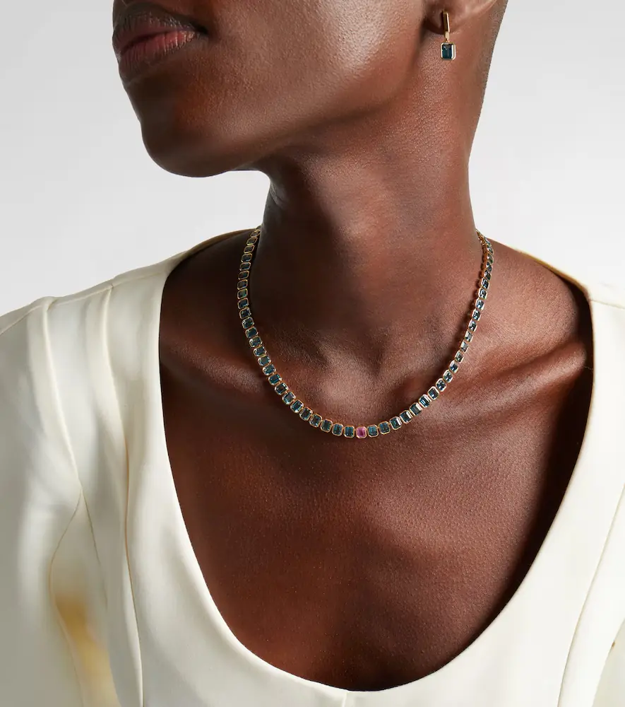 Bucherer Fine Jewellery 18kt gold necklace with topaz and sapphire | Thumbnail 2 Bucherer Fine Jewellery 18kt gold necklace with topaz and sapphire | Thumbnail 2