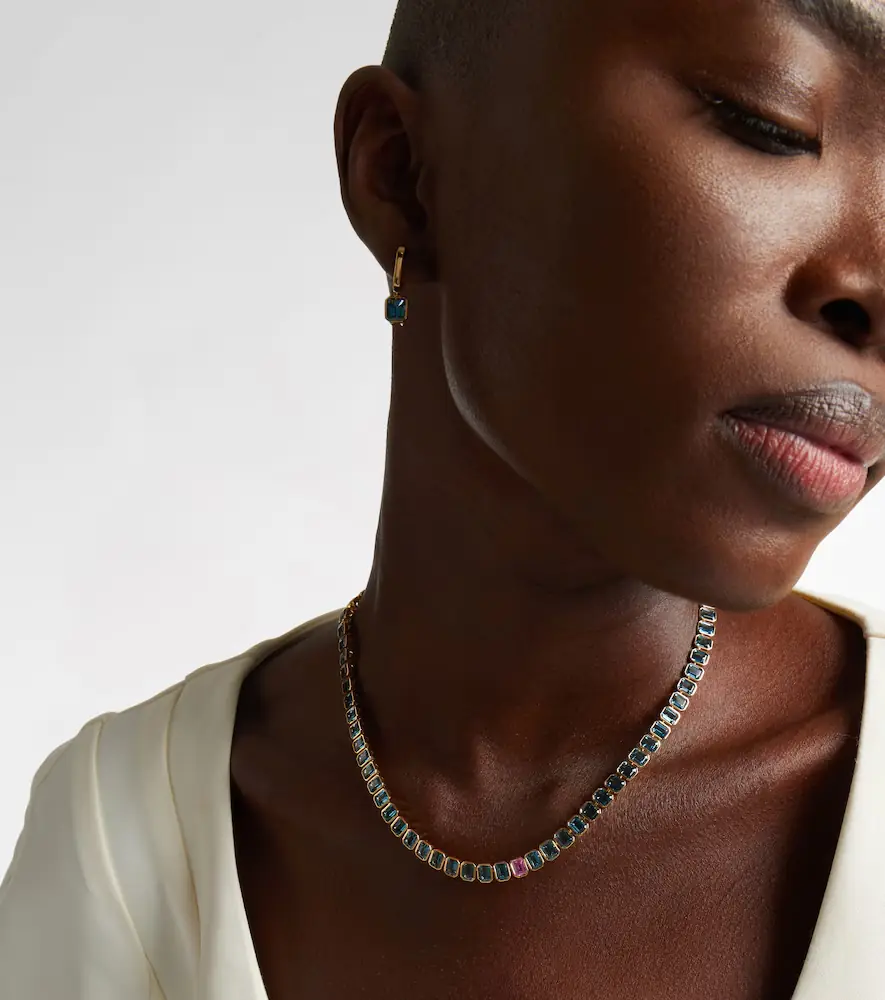 Bucherer Fine Jewellery 18kt gold necklace with topaz and sapphire | Thumbnail 3 Bucherer Fine Jewellery 18kt gold necklace with topaz and sapphire | Thumbnail 3