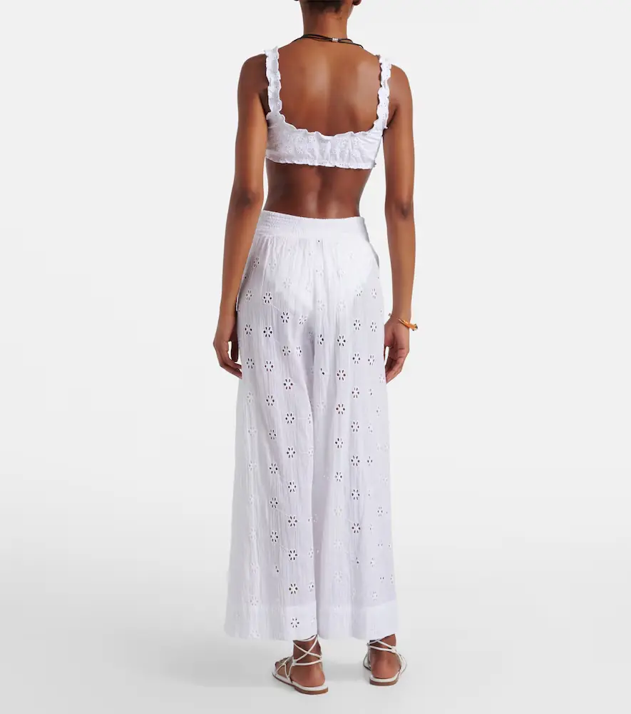 Polo Ralph Lauren Broderie anglaise cotton poplin wide-leg pants | Thumbnail 2 Polo Ralph Lauren Broderie anglaise cotton poplin wide-leg pants | Thumbnail 2