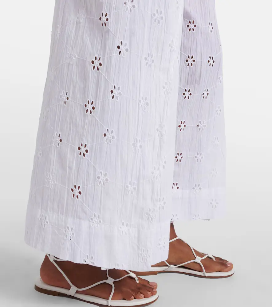 Polo Ralph Lauren Broderie anglaise cotton poplin wide-leg pants | Thumbnail 4 Polo Ralph Lauren Broderie anglaise cotton poplin wide-leg pants | Thumbnail 4