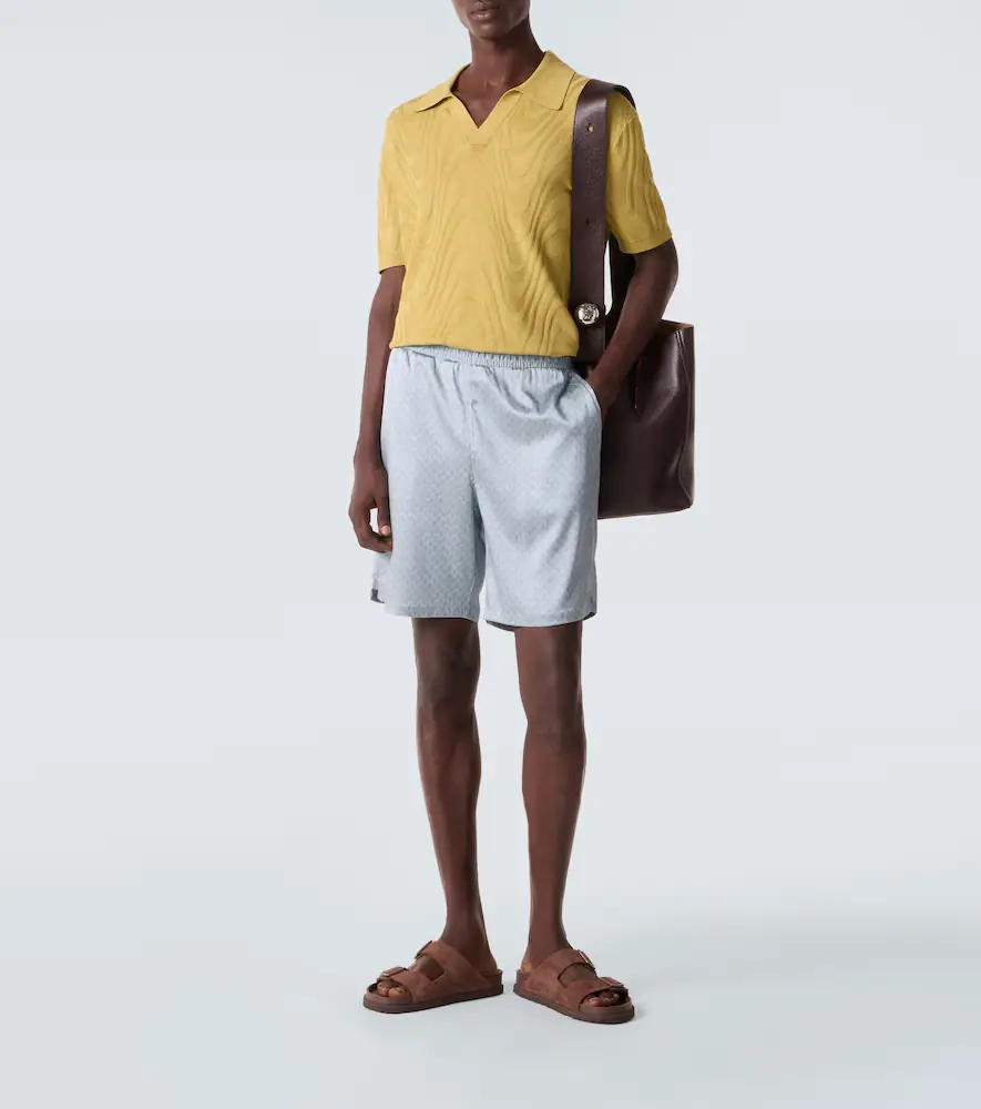 Frescobol Carioca Rino cotton and silk jacquard polo shirt | Thumbnail 3 Frescobol Carioca Rino cotton and silk jacquard polo shirt | Thumbnail 3