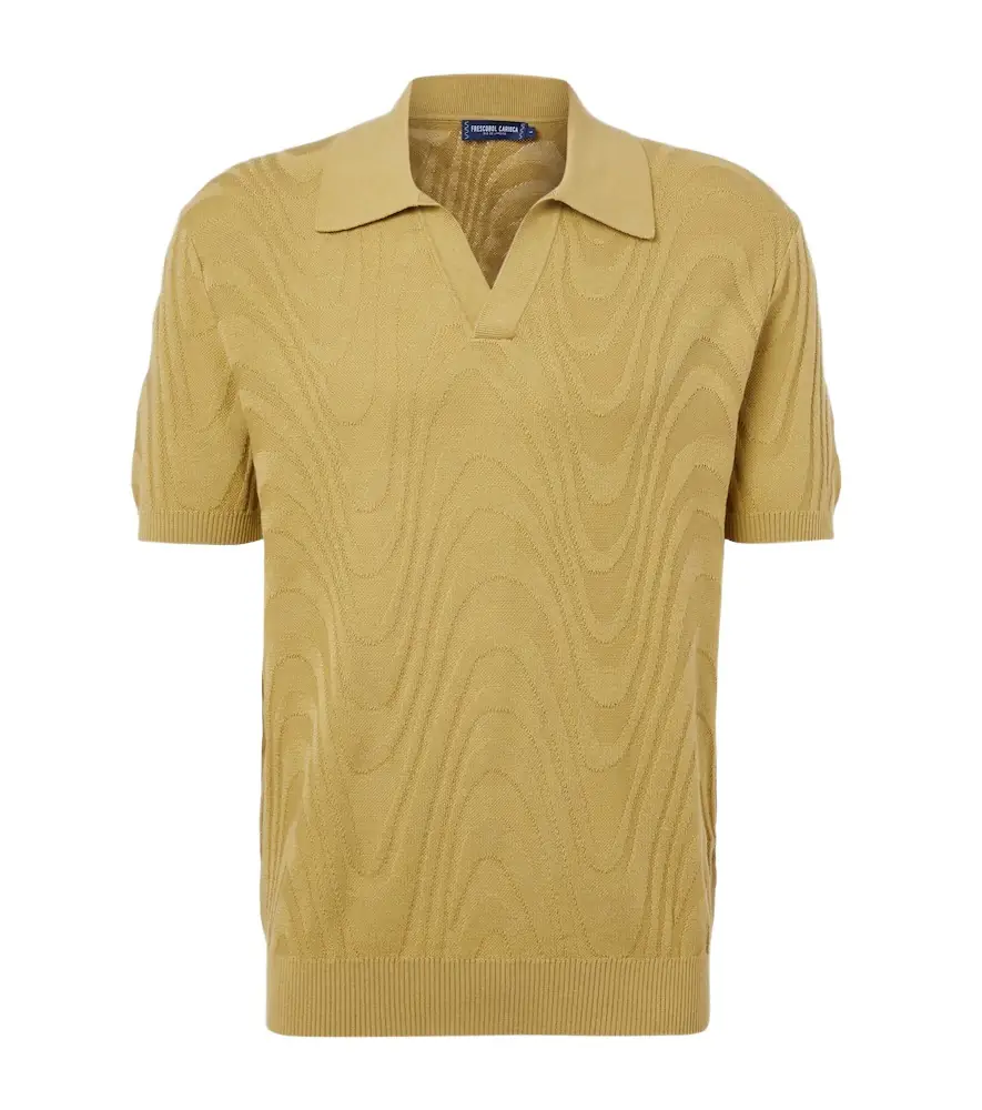 Frescobol Carioca Rino cotton and silk jacquard polo shirt