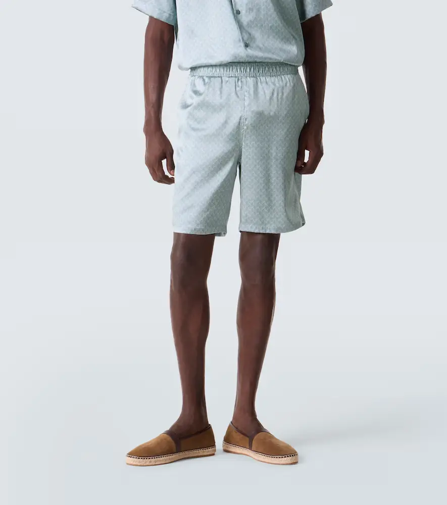 Frescobol Carioca Palma printed silk-blend shorts | Thumbnail 4