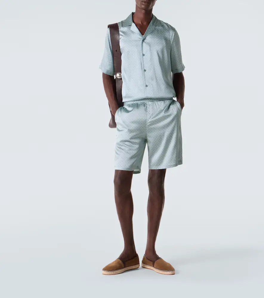 Frescobol Carioca Palma printed silk-blend shorts | Thumbnail 5