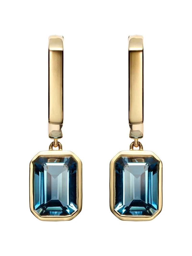 18kt gold drop earrings with topaz 18kt gold drop earrings with topaz