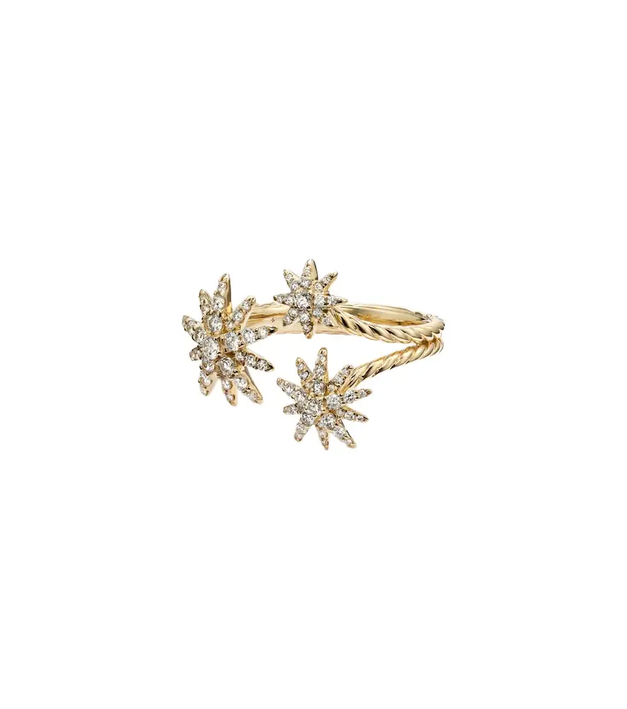 Starburst 18kt gold ring with diamonds