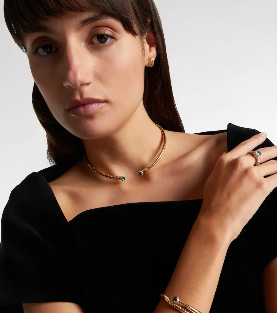 Marina B Trisolina Dolce 18kt gold choker with emeralds and diamonds | Thumbnail 2