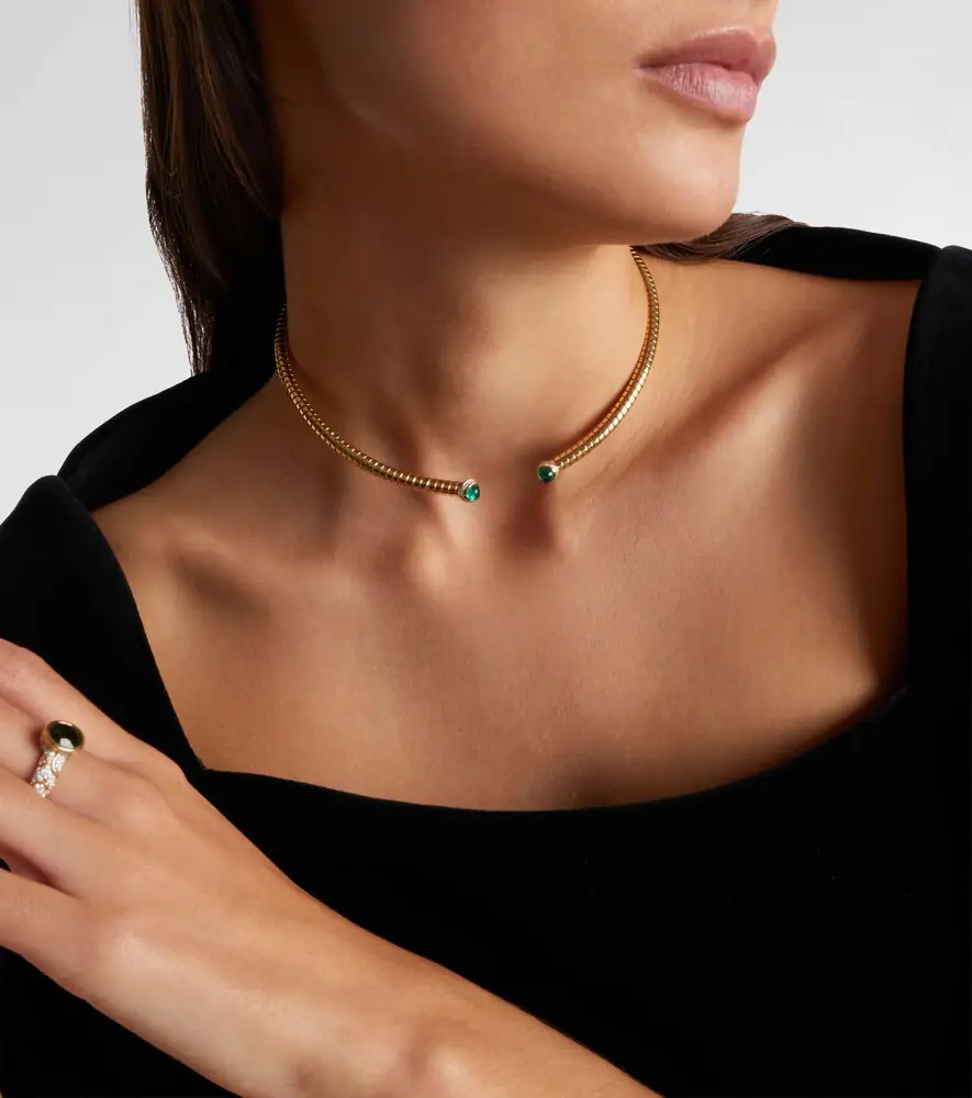 Marina B Trisolina Dolce 18kt gold choker with emeralds and diamonds | Thumbnail 3
