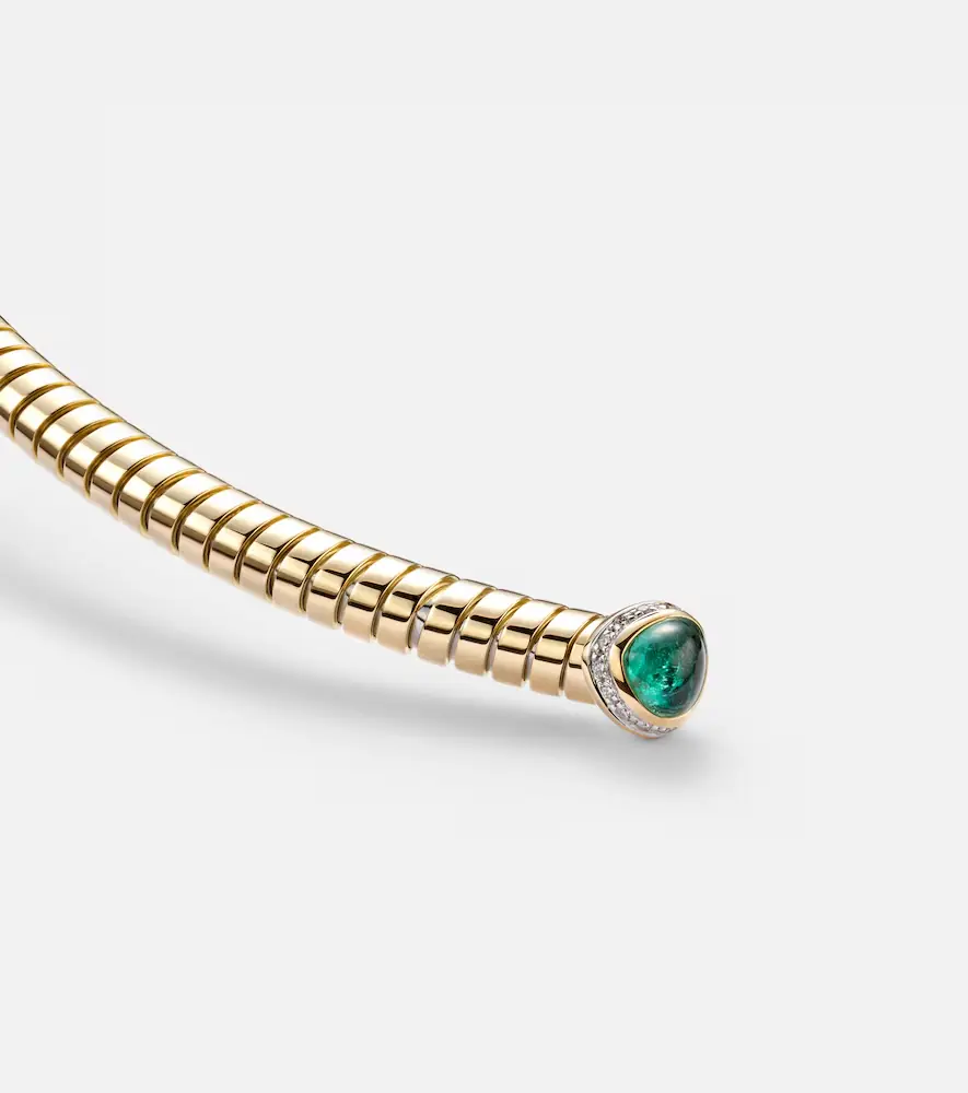 Marina B Trisolina Dolce 18kt gold choker with emeralds and diamonds | Thumbnail 4