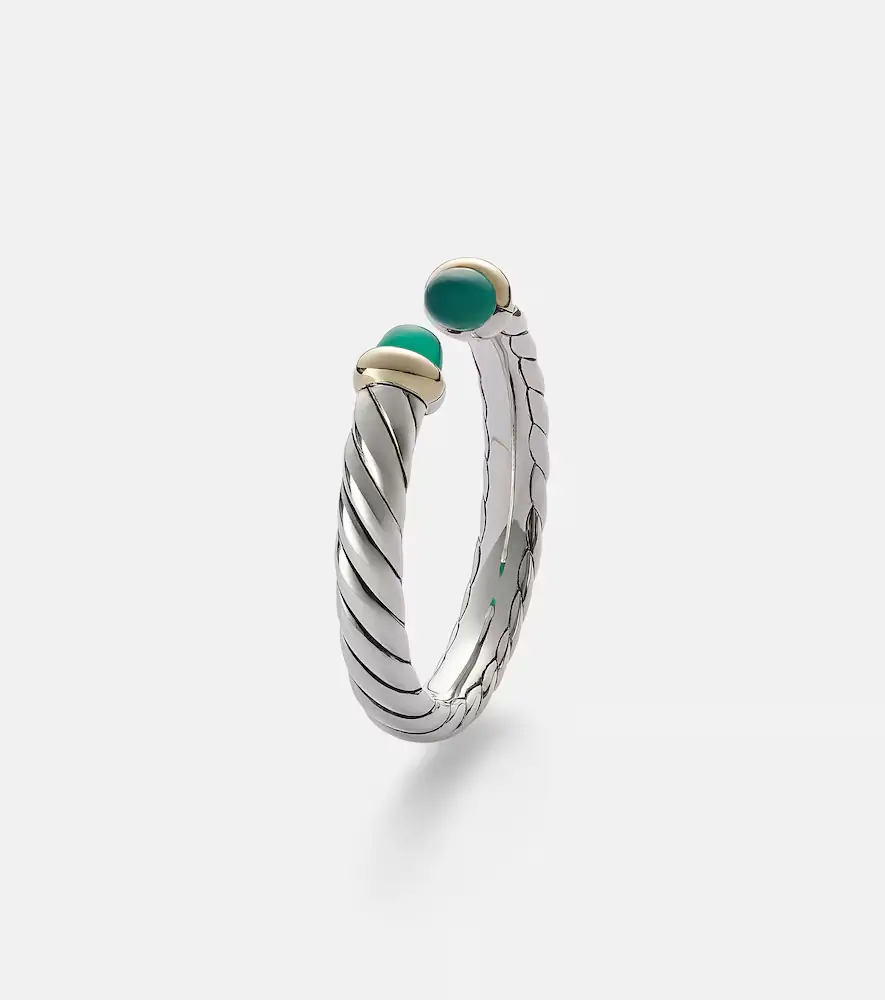David Yurman Cable Collectibles Petite Cable sterling silver ring with onyx | Thumbnail 2