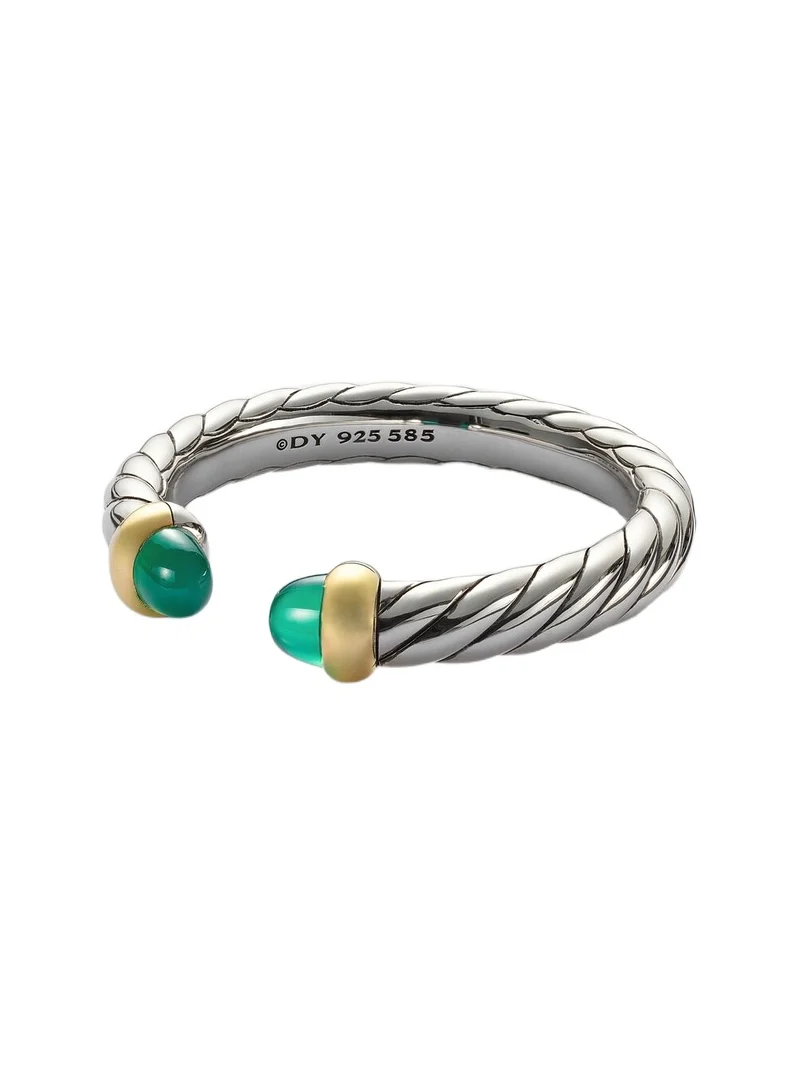David Yurman Cable Collectibles Petite Cable sterling silver ring with onyx
