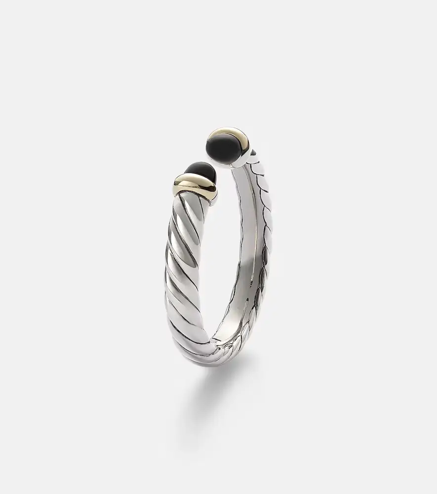 David Yurman Cable Collectibles Petite Cable sterling silver ring with onyx | Thumbnail 2