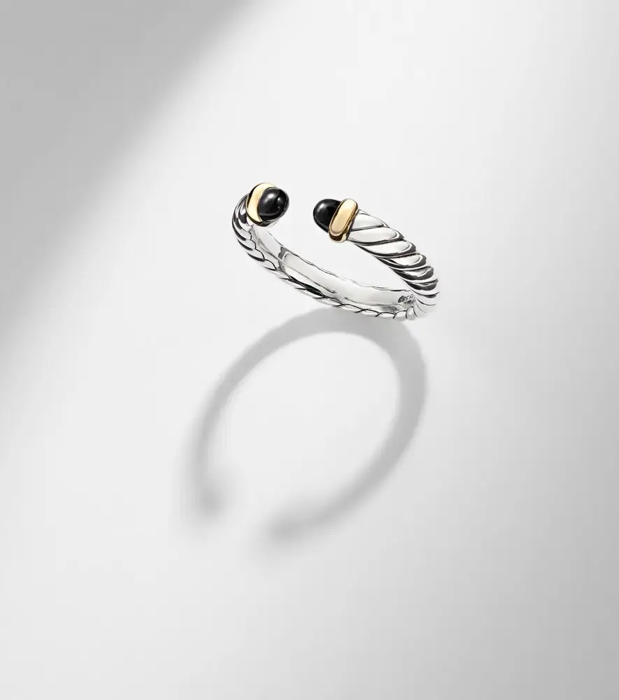 David Yurman Cable Collectibles Petite Cable sterling silver ring with onyx | Thumbnail 5