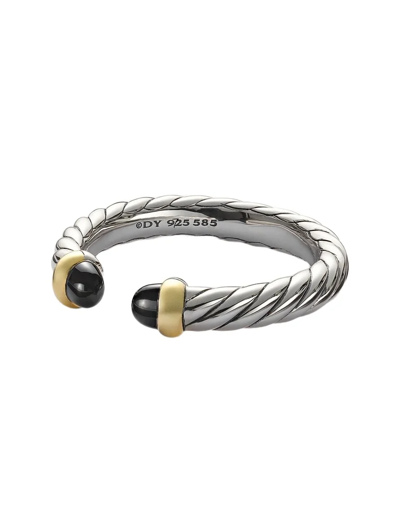 David Yurman Cable Collectibles Petite Cable sterling silver ring with onyx