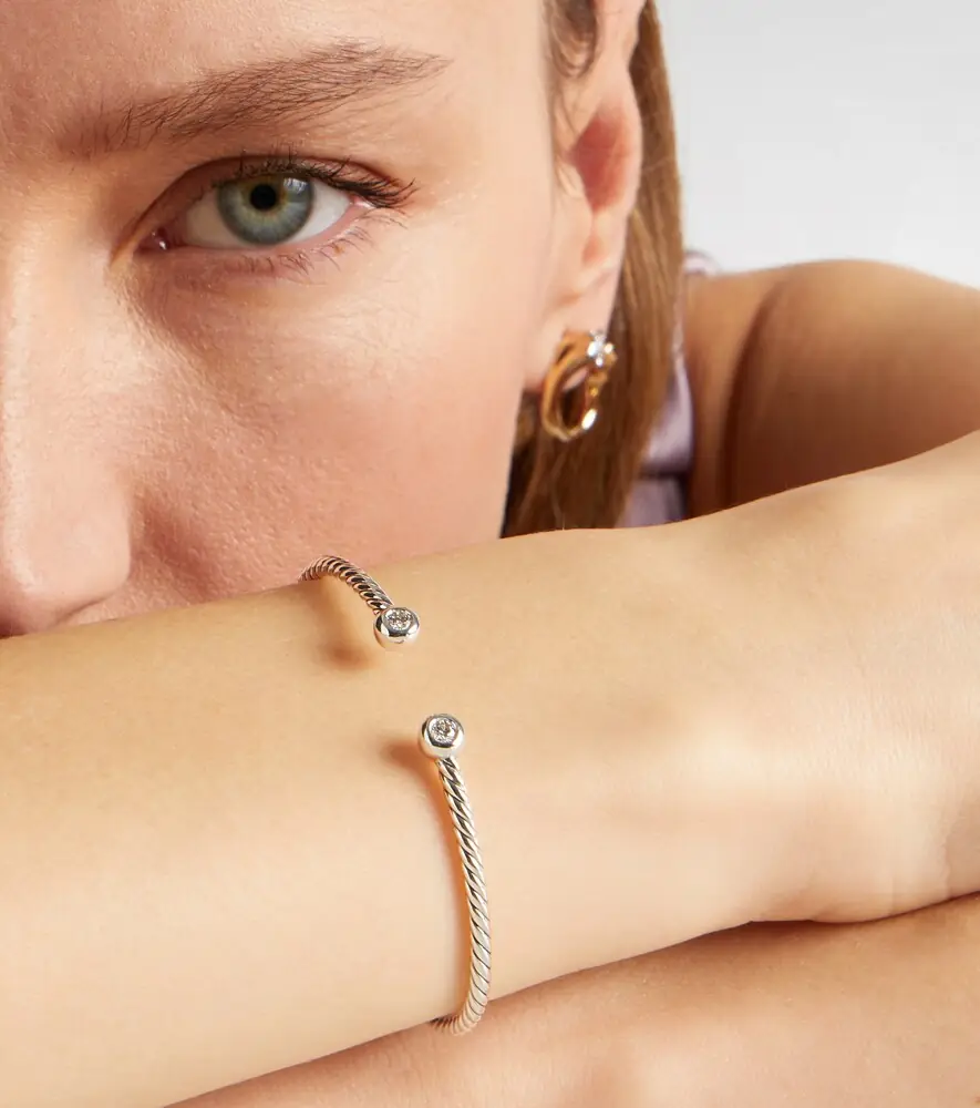 David Yurman Cable Flex Micro 925 sterling silver bracelet with diamonds | Thumbnail 3 David Yurman Cable Flex Micro 925 sterling silver bracelet with diamonds | Thumbnail 3