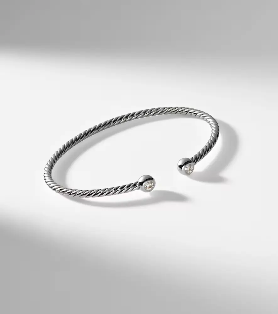 David Yurman Cable Flex Micro 925 sterling silver bracelet with diamonds | Thumbnail 5 David Yurman Cable Flex Micro 925 sterling silver bracelet with diamonds | Thumbnail 5