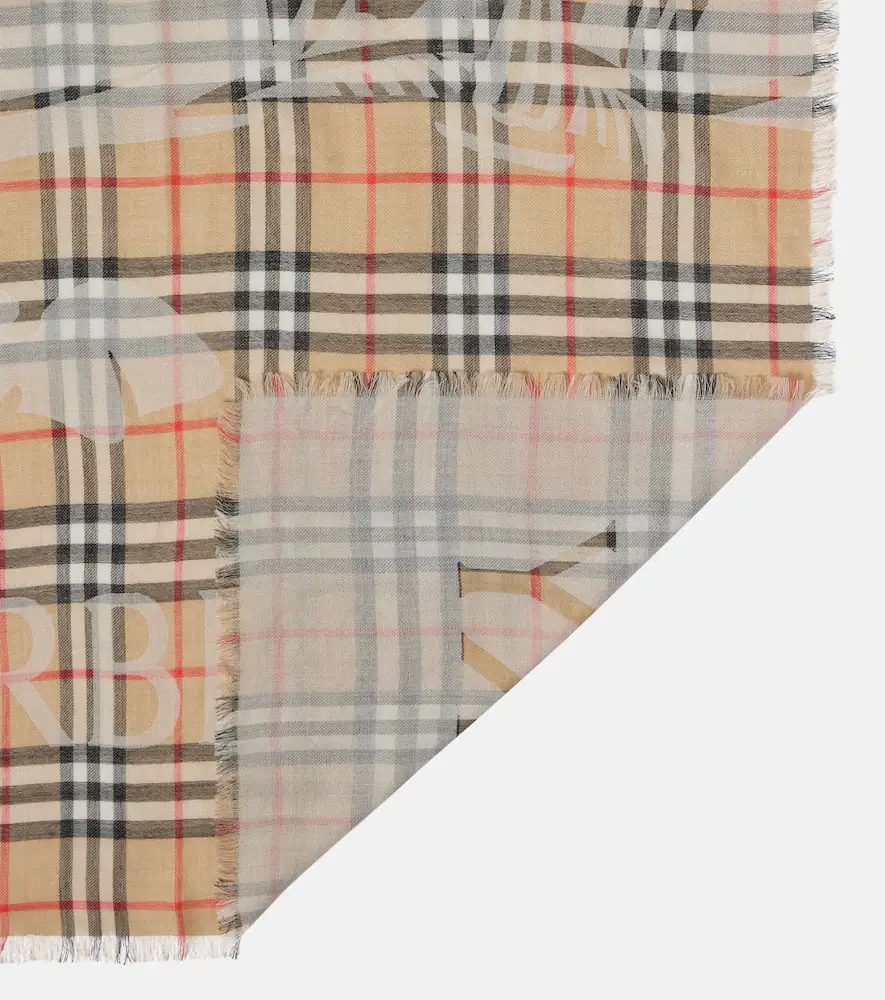 Burberry EKD Check wool and silk scarf | Thumbnail 2