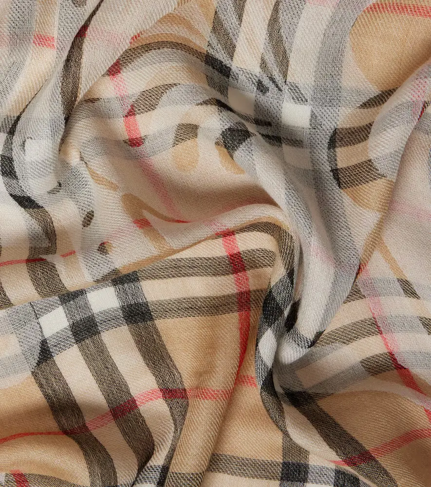 Burberry EKD Check wool and silk scarf | Thumbnail 3