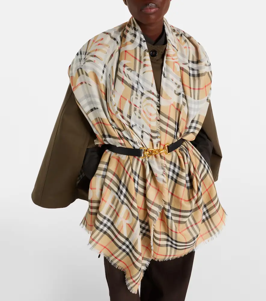 Burberry EKD Check wool and silk scarf | Thumbnail 4