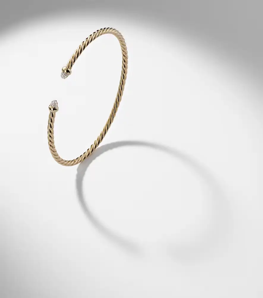 David Yurman Cablespira Flex Micro 18kt gold bangle with diamonds | Thumbnail 3 David Yurman Cablespira Flex Micro 18kt gold bangle with diamonds | Thumbnail 3
