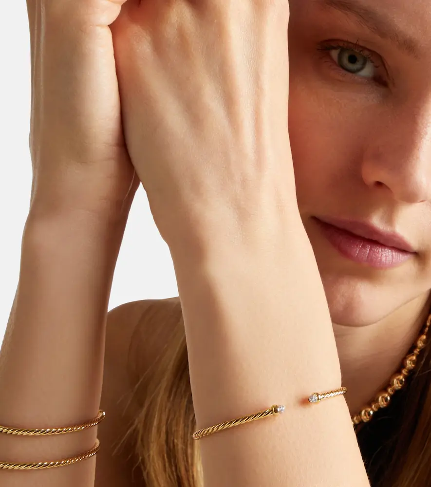 David Yurman Cablespira Flex Micro 18kt gold bangle with diamonds | Thumbnail 4 David Yurman Cablespira Flex Micro 18kt gold bangle with diamonds | Thumbnail 4
