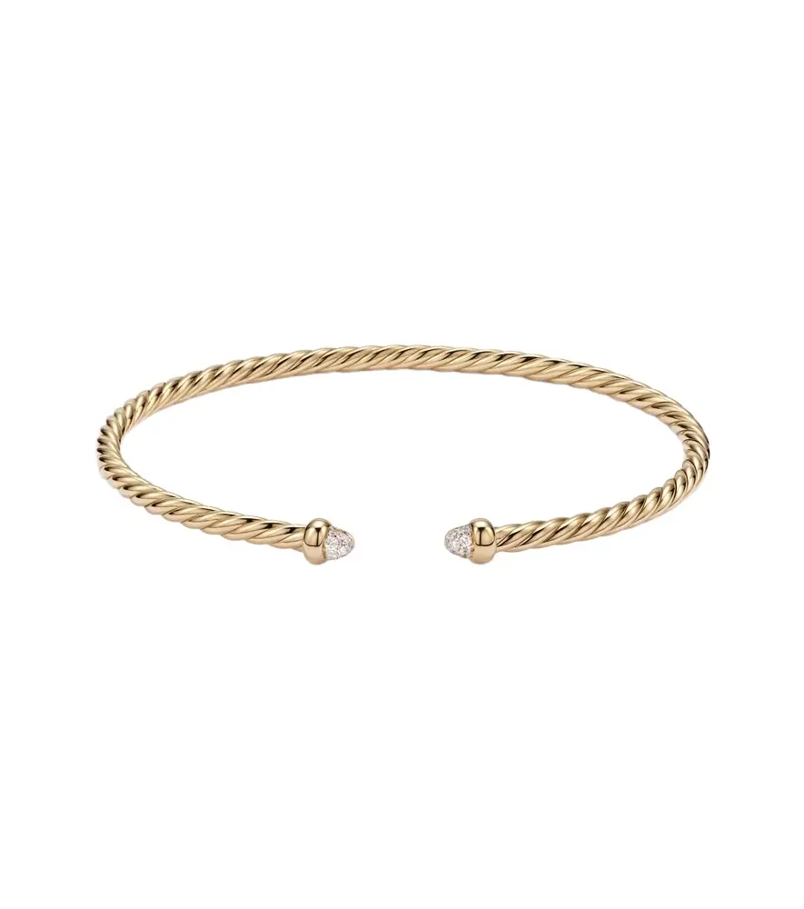 Cablespira Flex Micro 18kt gold bangle with diamonds