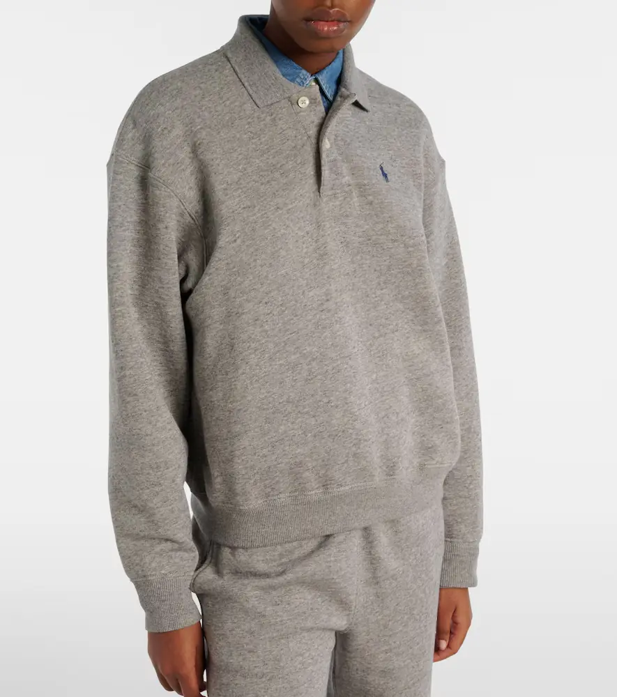 Polo Ralph Lauren Logo cotton-blend fleece polo sweatshirt | Thumbnail 3