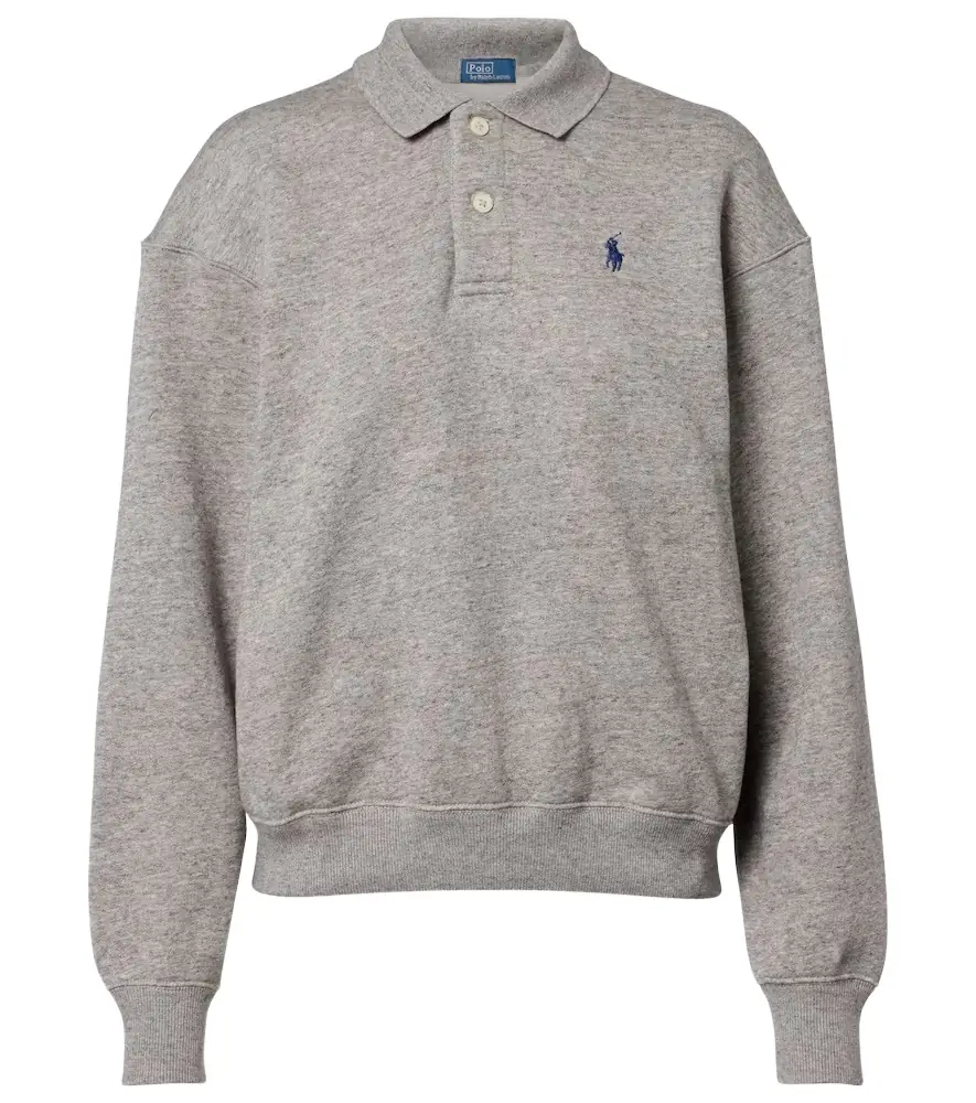 Polo Ralph Lauren Logo cotton-blend fleece polo sweatshirt