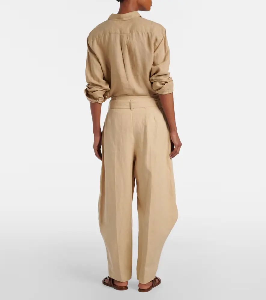 Polo Ralph Lauren Belted linen barrel-leg pants | Thumbnail 3 Polo Ralph Lauren Belted linen barrel-leg pants | Thumbnail 3
