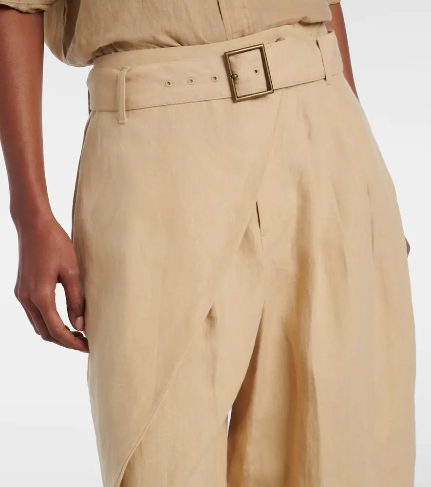 Polo Ralph Lauren Belted linen barrel-leg pants | Thumbnail 4 Polo Ralph Lauren Belted linen barrel-leg pants | Thumbnail 4