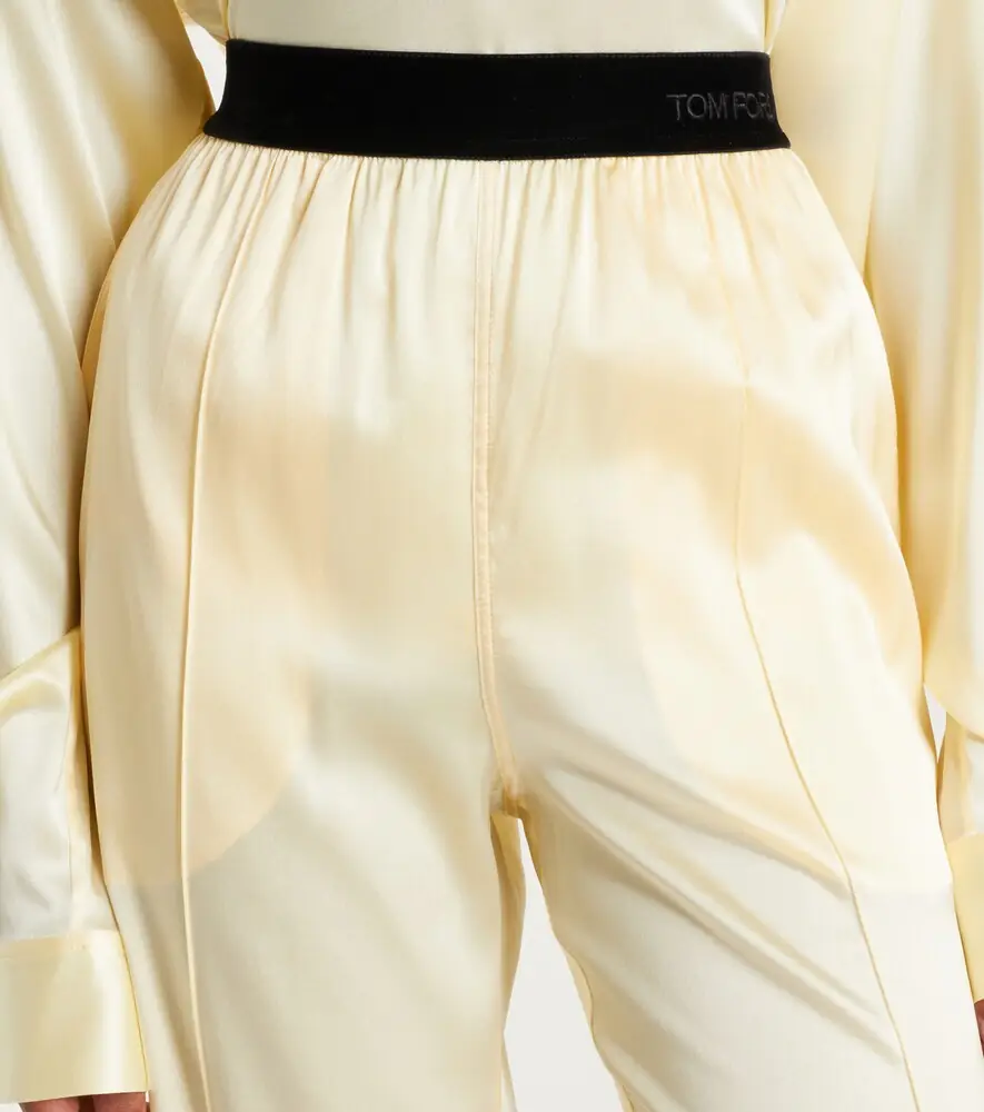 Tom Ford High-rise silk-blend satin straight pants | Thumbnail 3 Tom Ford High-rise silk-blend satin straight pants | Thumbnail 3