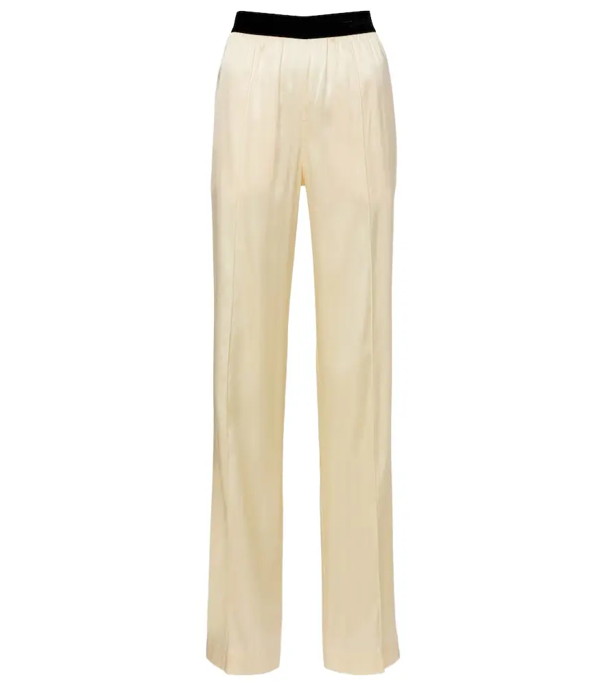 Tom Ford High-rise silk-blend satin straight pants | Image 1 Tom Ford High-rise silk-blend satin straight pants | Image 1