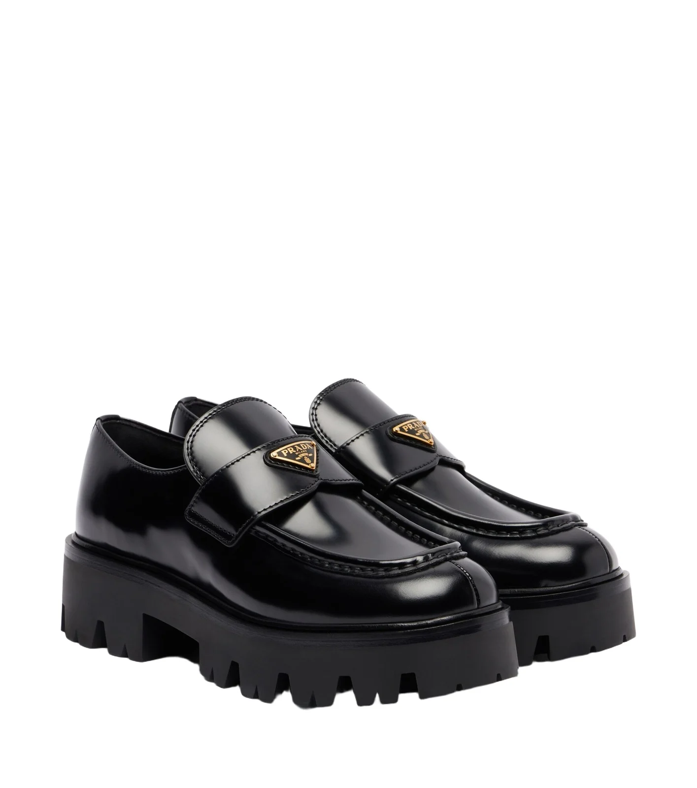 Logo leather platform loafers Logo leather platform loafers