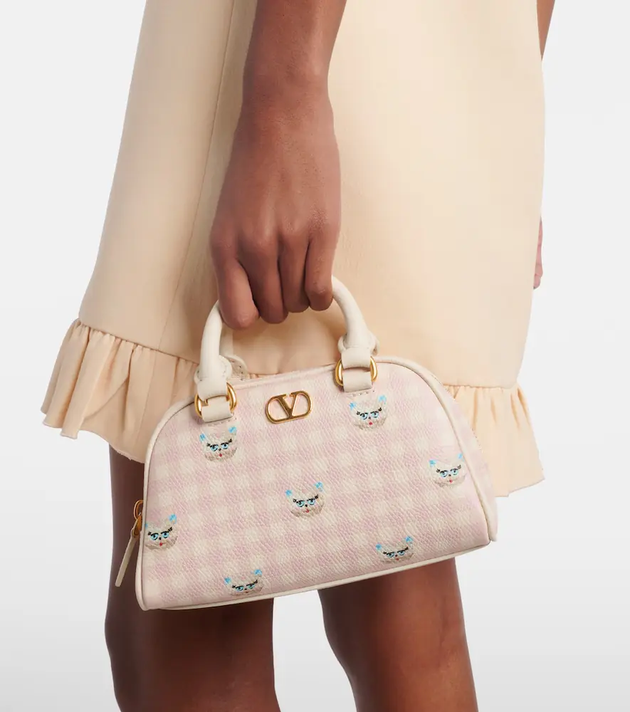Valentino Garavani Gingham leather tote bag | Thumbnail 5 Valentino Garavani Gingham leather tote bag | Thumbnail 5