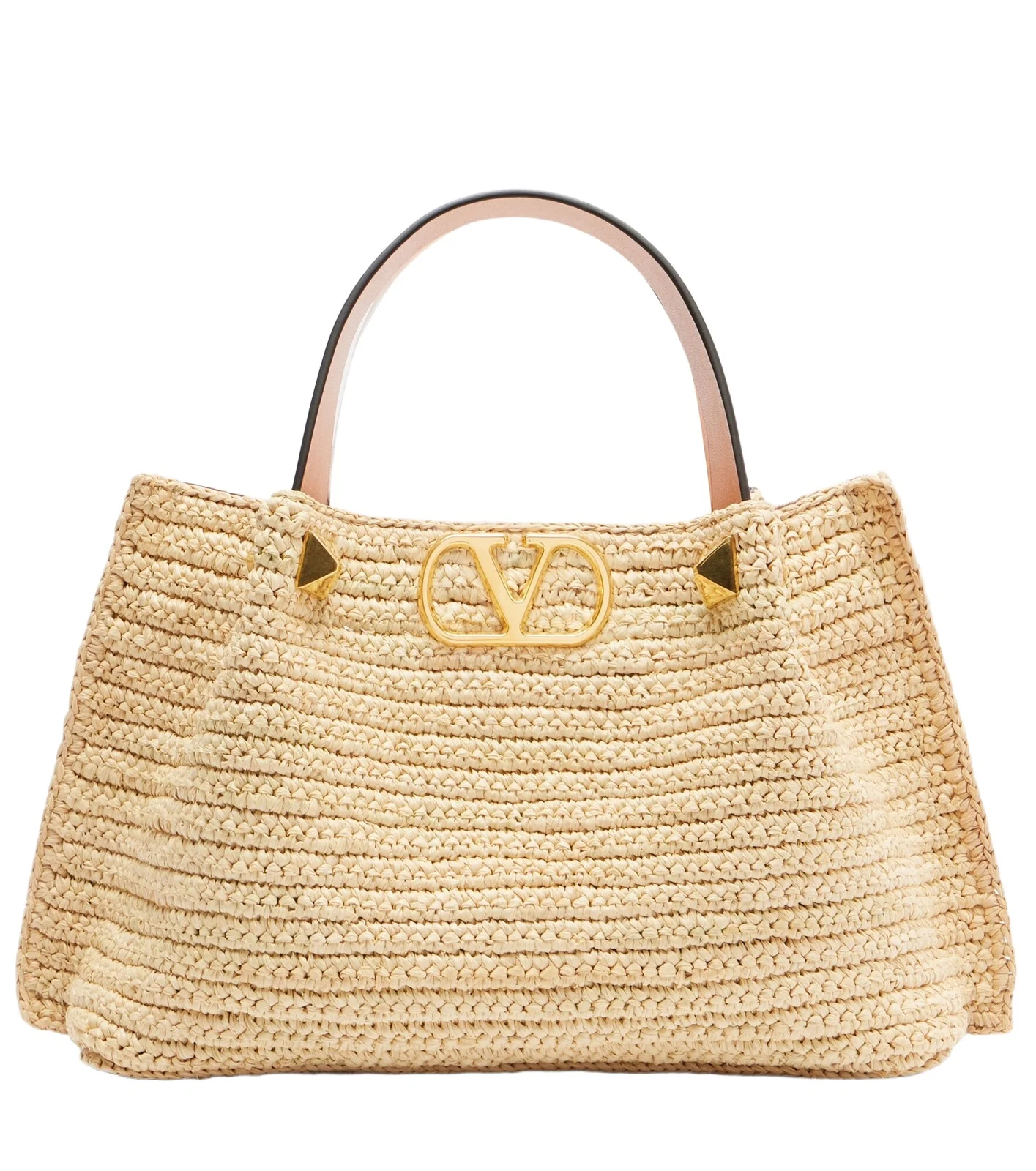 Valentino Garavani VLogo Small raffia top-handle bag