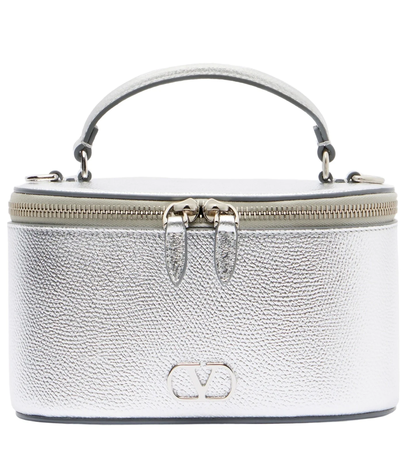 VLogo Mini metallic leather vanity bag VLogo Mini metallic leather vanity bag