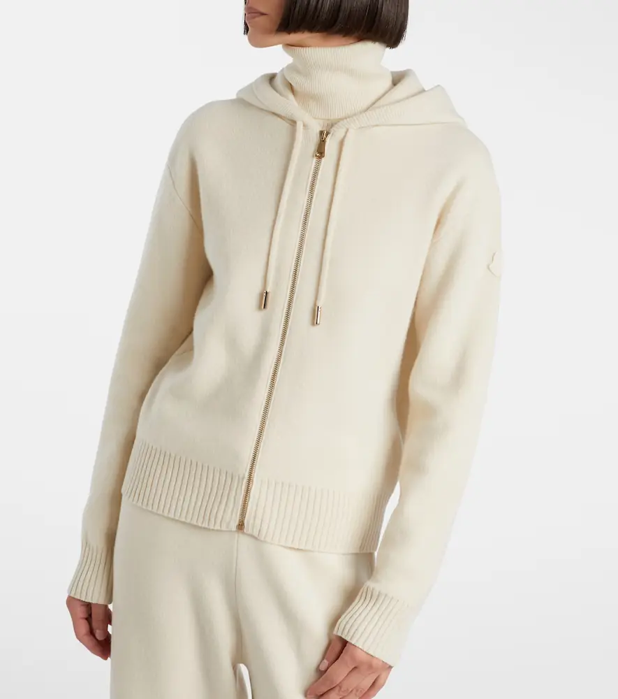 Moncler Hooded wool and cashmere zip-up cardigan | Thumbnail 6 Moncler Hooded wool and cashmere zip-up cardigan | Thumbnail 6