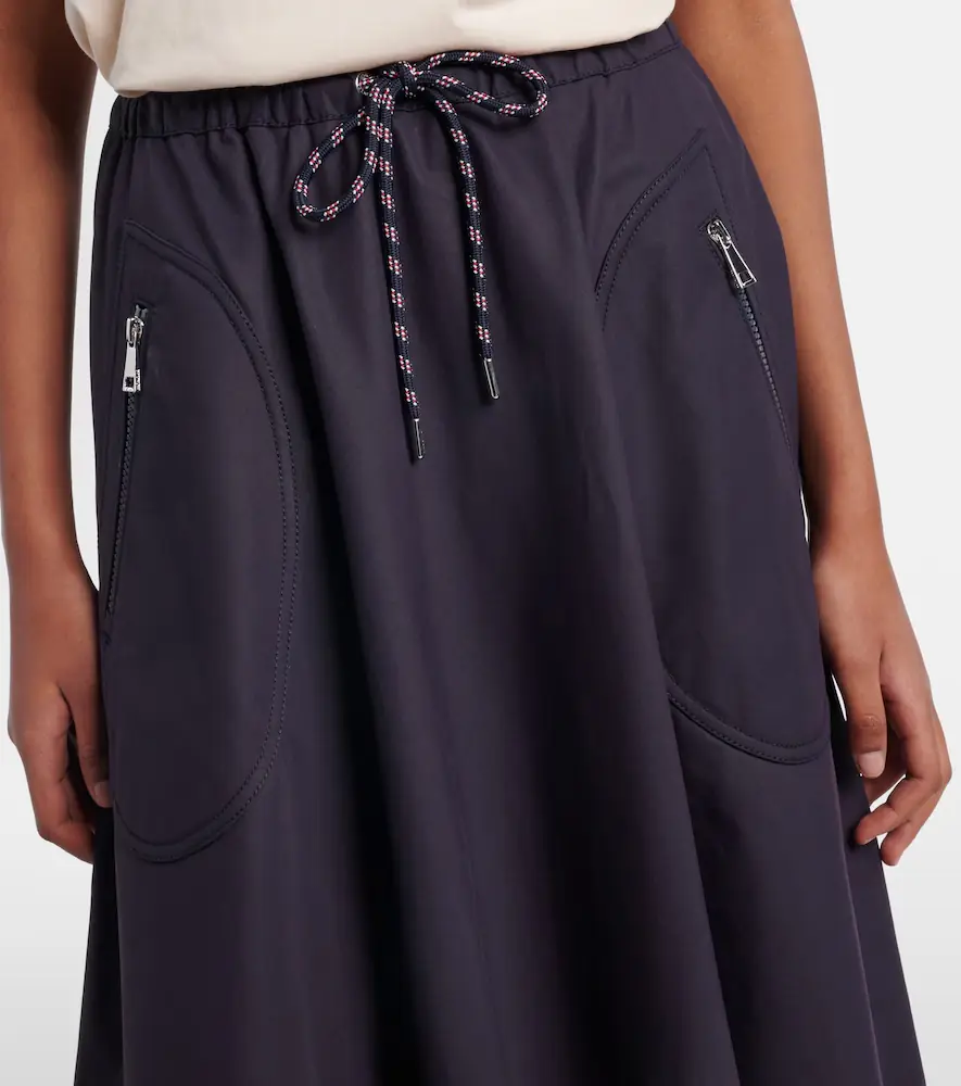 Moncler Cotton-blend jersey midi skirt | Thumbnail 2