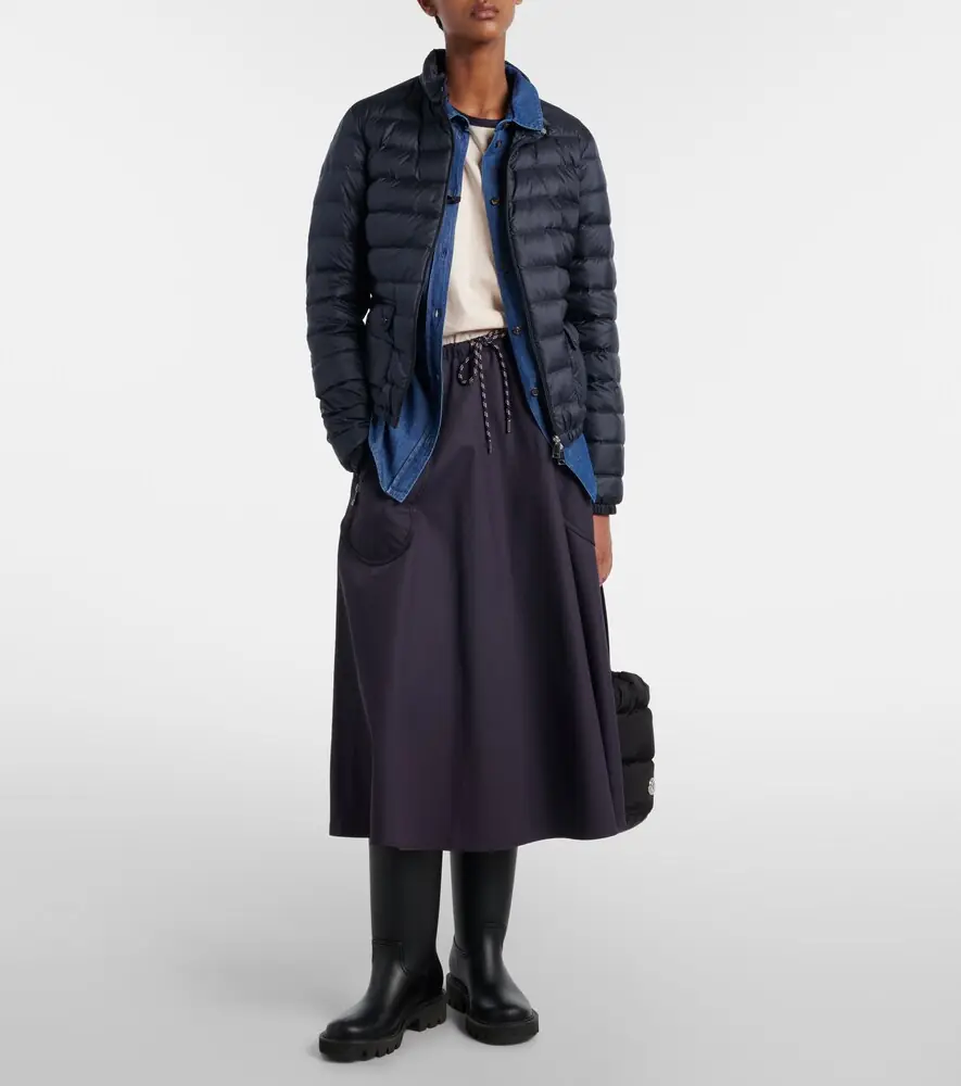 Moncler Cotton-blend jersey midi skirt | Thumbnail 7