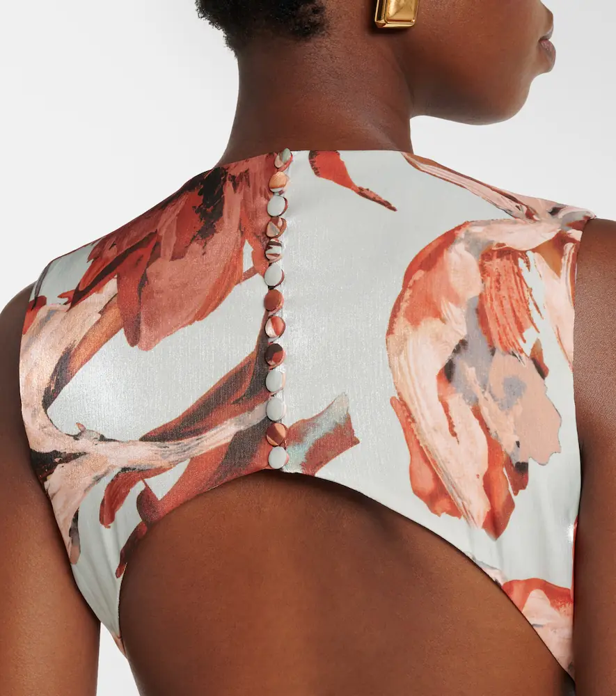 Costarellos Amarielle floral georgette gown | Thumbnail 6