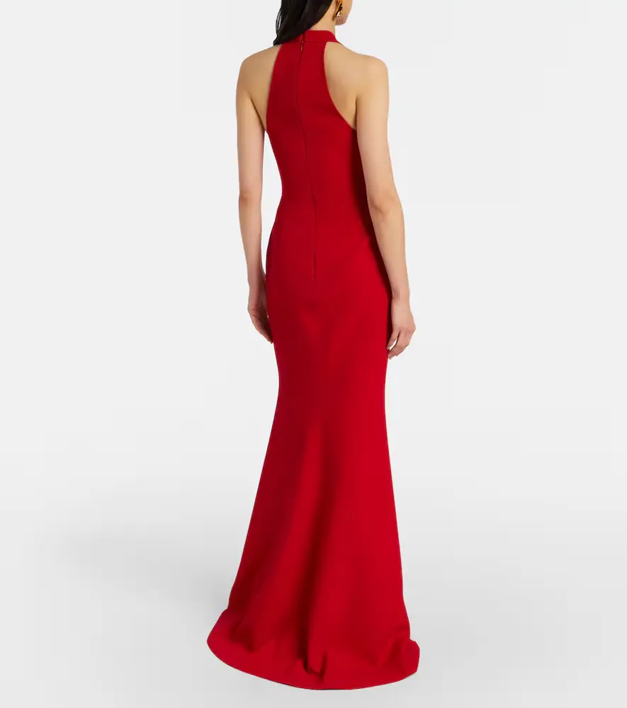 Elie Saab Bow-detail halterneck silk-blend cady gown | Thumbnail 2
