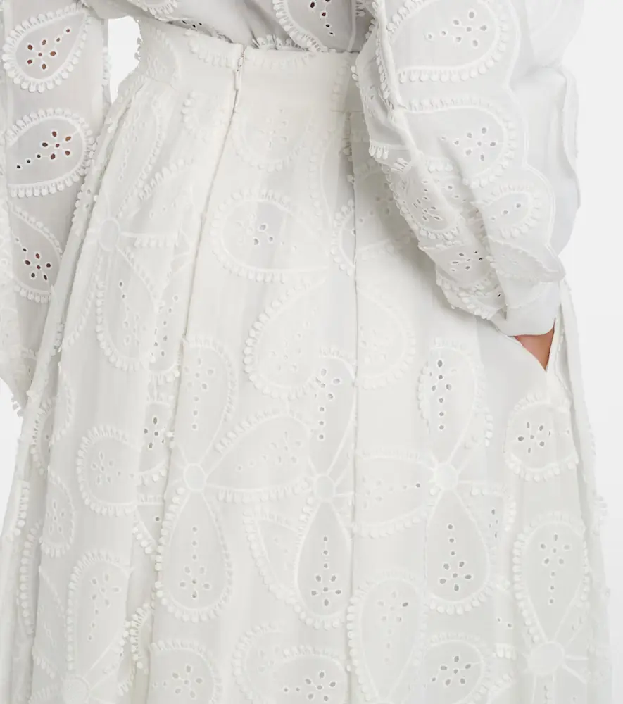 Elie Saab Embroidered cotton-blend maxi skirt | Thumbnail 3 Elie Saab Embroidered cotton-blend maxi skirt | Thumbnail 3