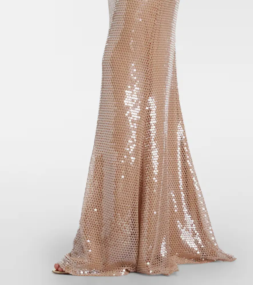 Elie Saab Lace-trimmed sequined mesh gown | Thumbnail 6 Elie Saab Lace-trimmed sequined mesh gown | Thumbnail 6